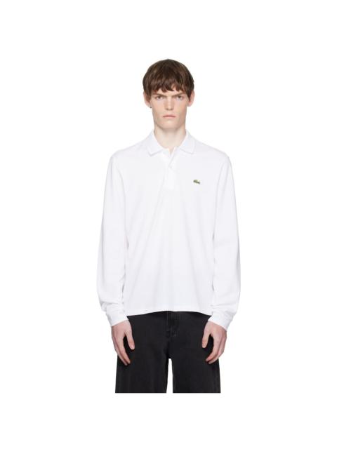 LACOSTE White Classic Fit Long Sleeve L.12.12 Polo
