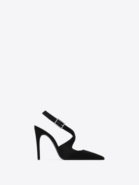 SAINT LAURENT spontini slingback pumps in satin crepe