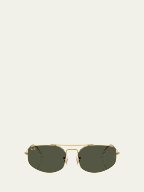 Ray-Ban RB3845 Irregular Shaped Metal Sunglasses
