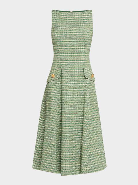 CAROLINA HERRERA Tweed Sleeveless A-Line Dress
