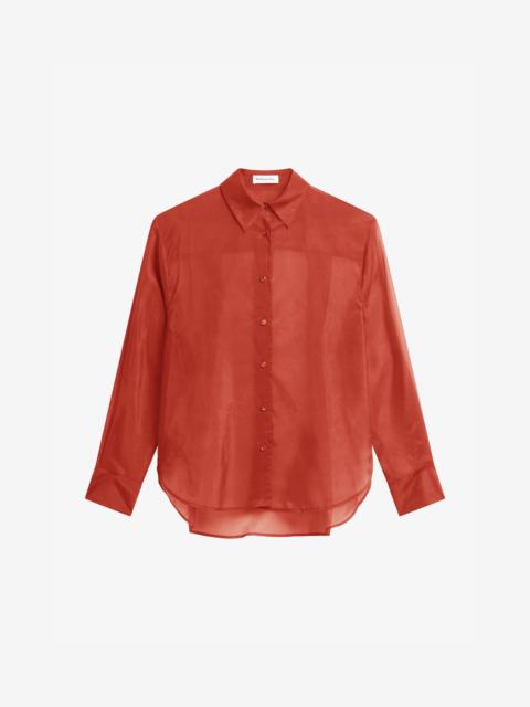 The Frankie Shop Peri Sheer Shirt - Red