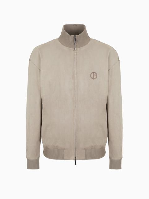 GIORGIO ARMANI Suede-effect jersey blouson