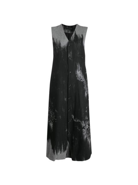 Y's abstract-print wool-blend dress