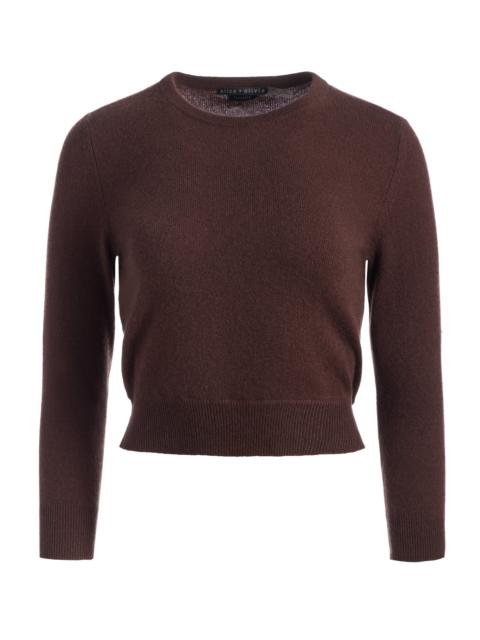 Alice + Olivia CAROLANN SHRUNKEN CREW NECK PULLOVER