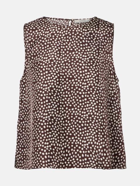 ASCENO Sofia silk twill tank top