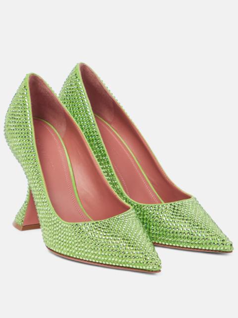Amina Muaddi Ami embellished leather pumps