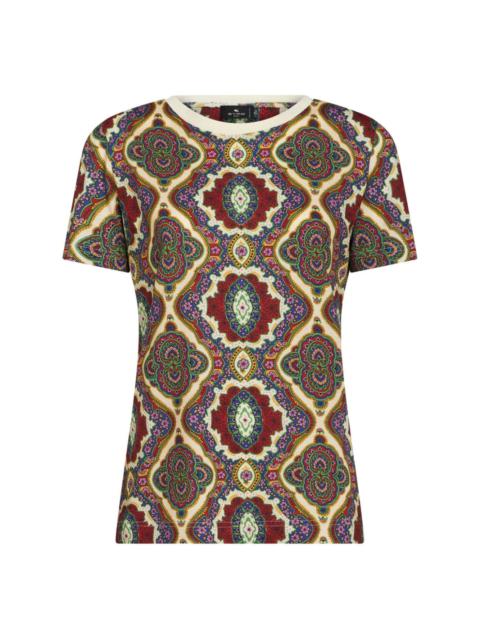 Medallion-print cotton T-shirt