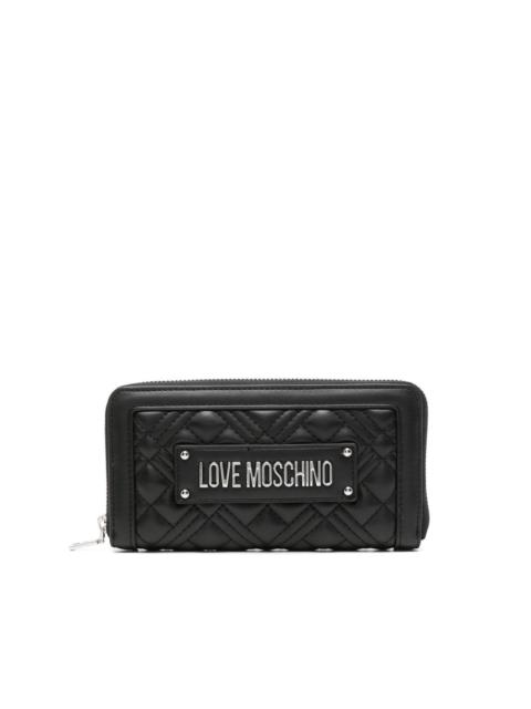 Moschino quilted zip wallet