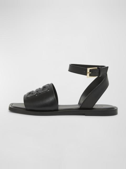 Liquid 4G Leather Ankle-Strap Sandals
