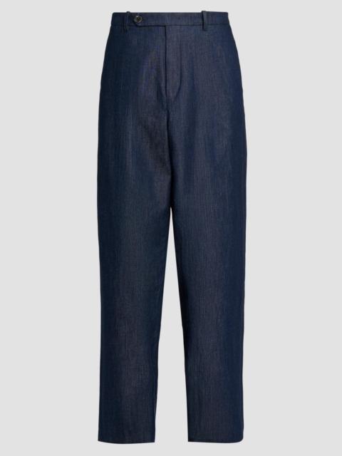 Jil Sander Men's Pleated Chambray Trousers - Magnet