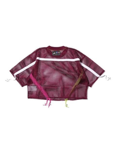 Nike (WMNS) Nike Sportswear Mesh Drawstring Sports Short Sleeve 'Red' AR3034-609