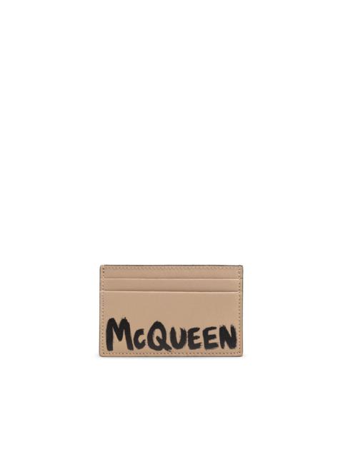 Alexander McQueen logo-print leather cardholder