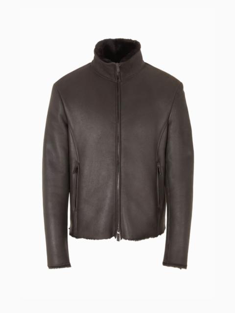 Zipped sheepskin blouson