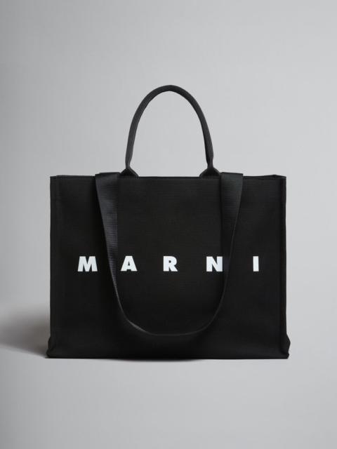 Marni BEY TOTE BAG IN CANVAS WITH LOGO PRINT