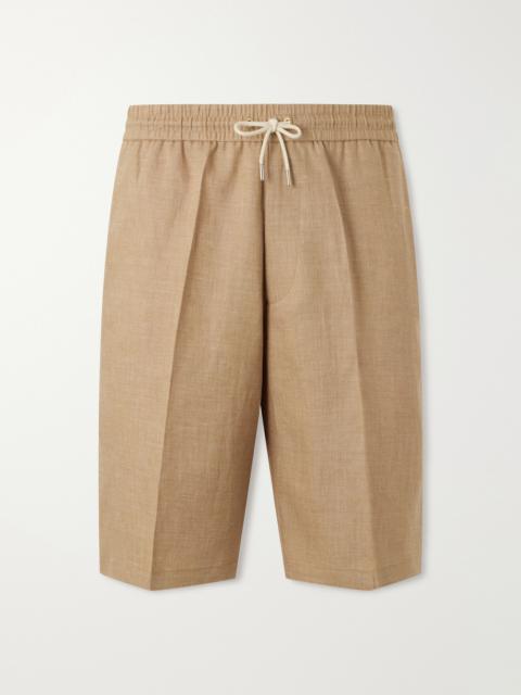 Paul Smith Pleated Linen Drawstring Shorts