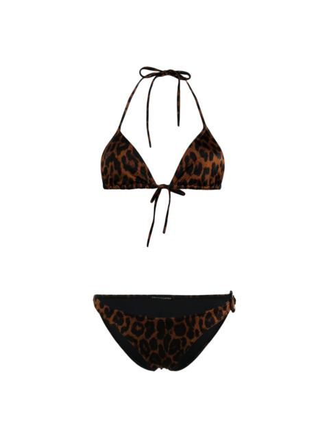 TOM FORD leopard-print halterneck bikini