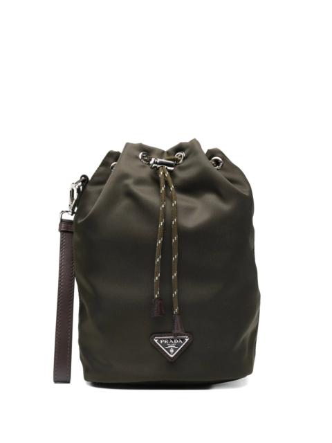 Prada Prada Drawstring Logo-plaque Clutch Bag