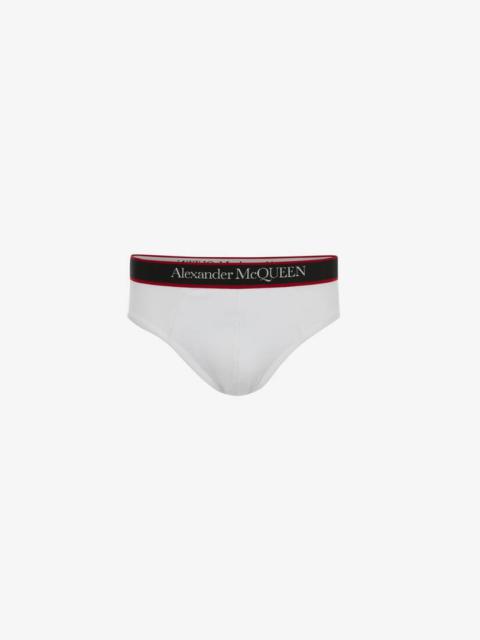 Alexander McQueen Selvedge Slip in White/red