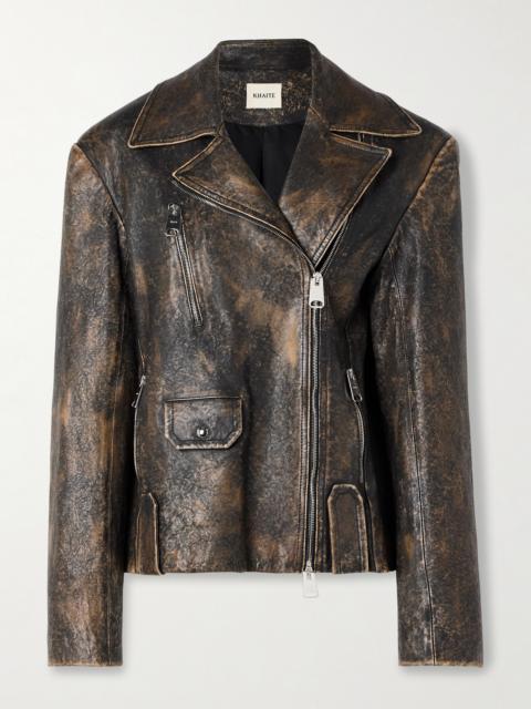 KHAITE Catalina Distressed Leather Biker Jacket