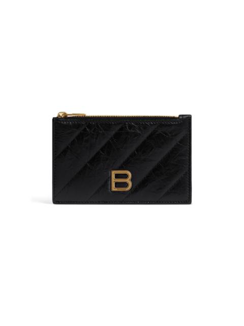 BALENCIAGA Long Crush quilted card and coin holder