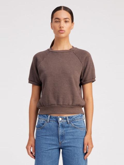 SPRWMN HEATHER BROWN RAGLAN SWEATSHIRT