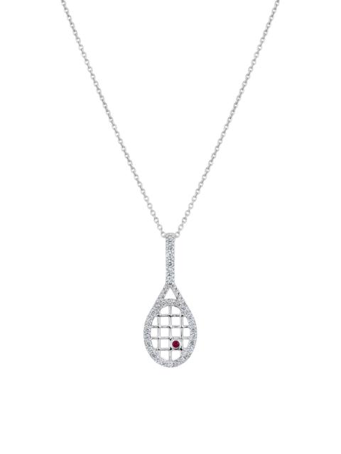 ROBERTO COIN Women's Tiny Treasures Tennis Racquet 18K White Gold & 0.19 TCW Diamond Necklace - White Gold