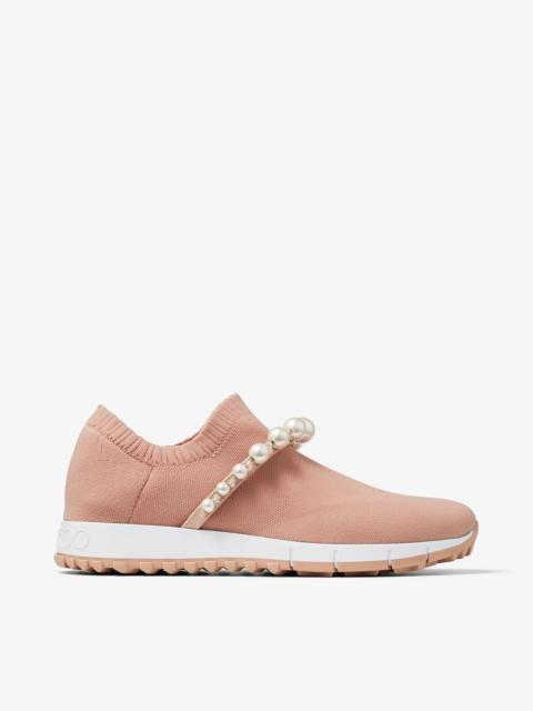 JIMMY CHOO Venice
Ballet Pink Knit Trainers with Pearls