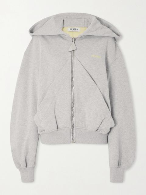 THE ATTICO Embroidered Cotton-blend Jersey Zip-up Hoodie