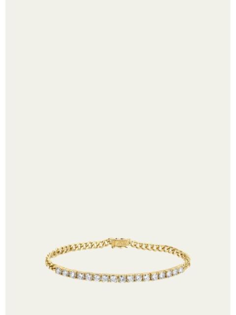 ANITA KO 18K Yellow Gold Cuban Link and Diamond Line Bracelet