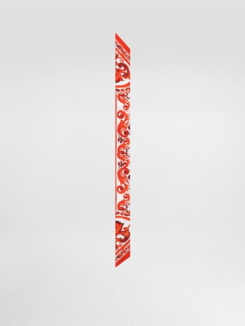 Dolce & Gabbana 6x100 majolica-print silk twill scarf