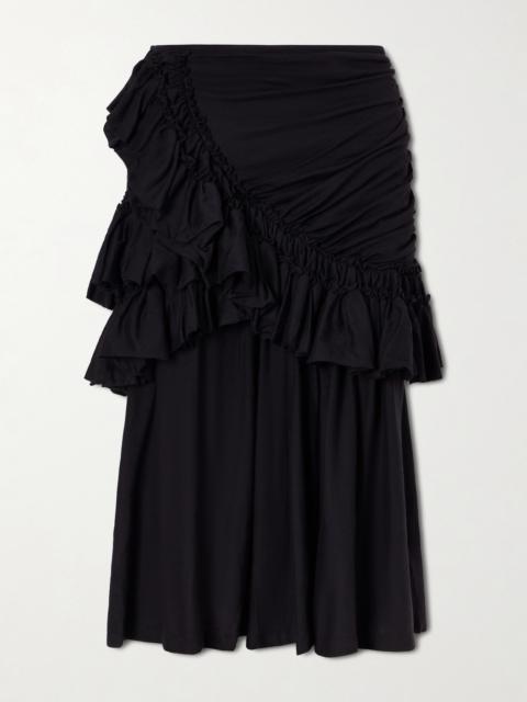 Dries Van Noten Ruffled Cotton-jersey Midi Skirt