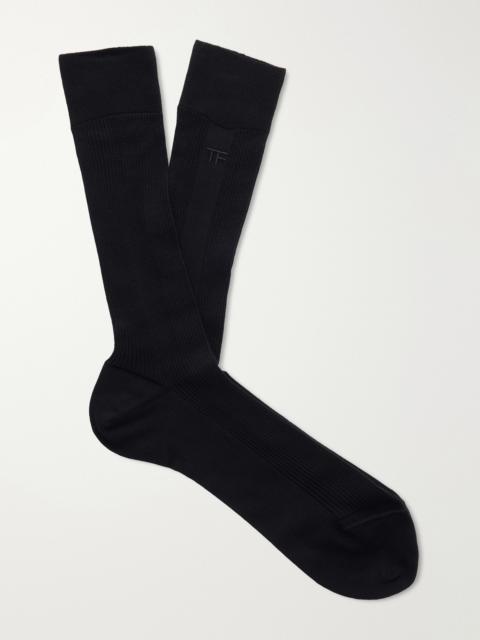 TOM FORD Logo-Embroidered Ribbed Cotton Socks