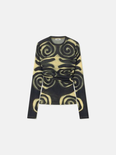 Nanushka Draped Mesh-Jersey Top