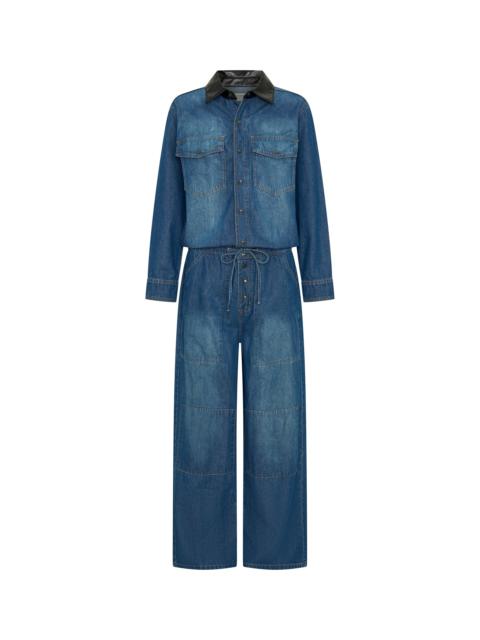 ONE TEASPOON Izzy Drawstring Boiler Denim Jumpsuit - Blue Pasadena