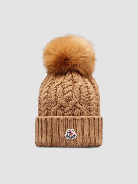 Moncler Wool & Cashmere Beanie with Pom Pom