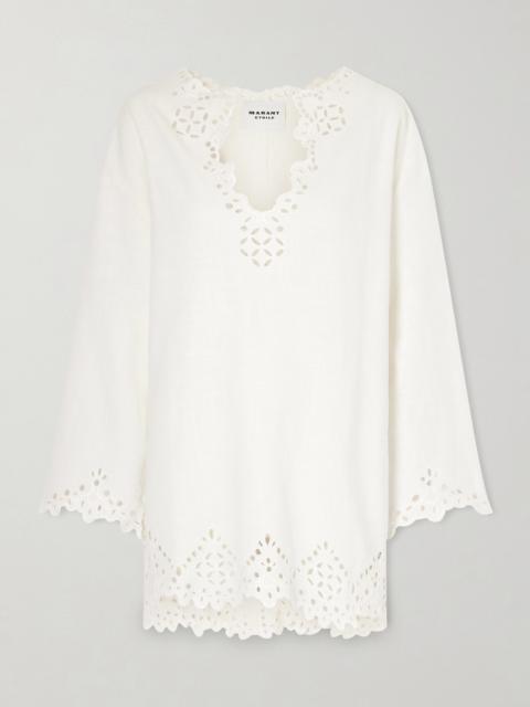 Isabel Marant Étoile Sherazade Scalloped Broderie Anglaise Cotton Mini Dress
