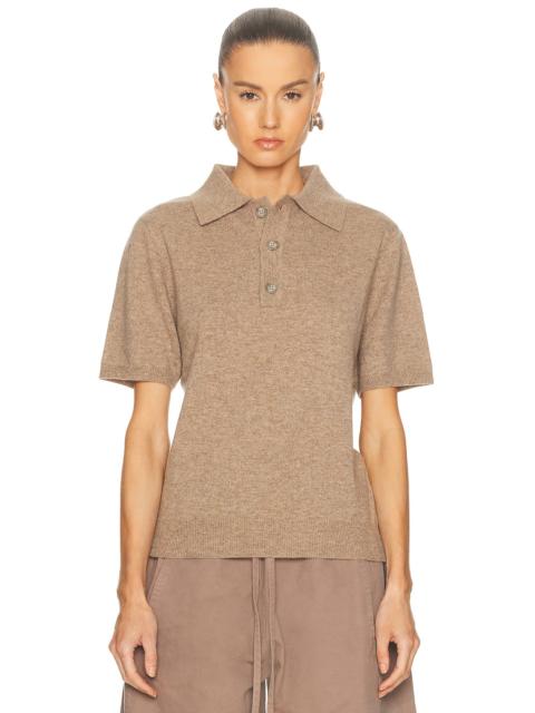 entire studios Short Sleeve Knit Polo Top
