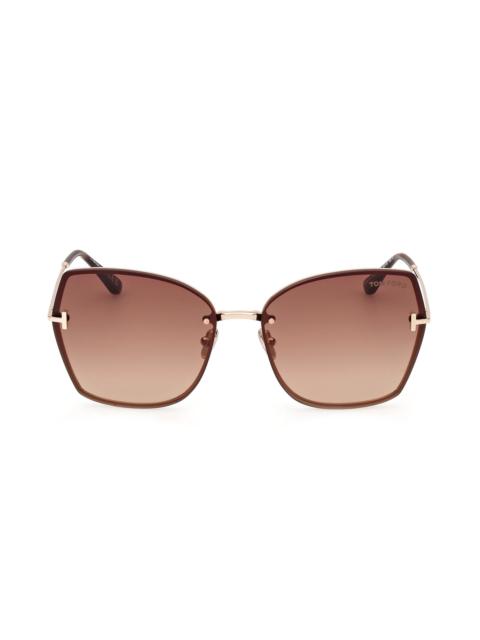 TOM FORD Women's 62MM Butterfly Sunglasses - Rose Gold Havana Gradient