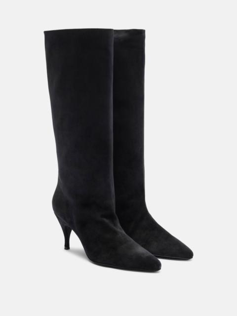 herbert levine Silhouette suede knee-high boots