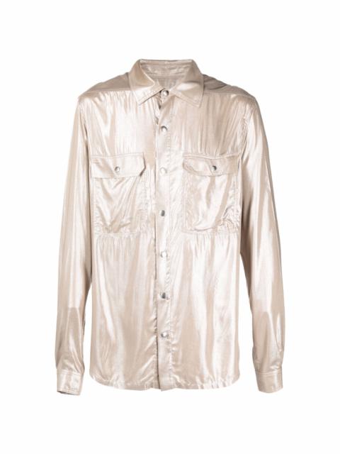 coated button-up shirt