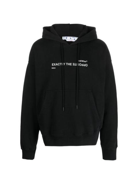 slogan-print drawstring hoodie