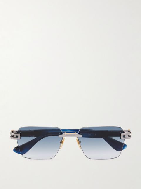 DITA Meta-Evo One Square-Frame Silver-Tone and Acetate Sunglasses Blue