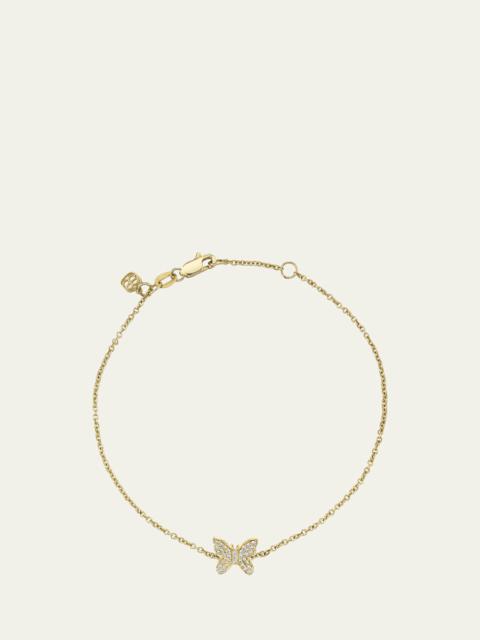 SYDNEY EVAN 14K Gold Diamond Butterfly Bracelet