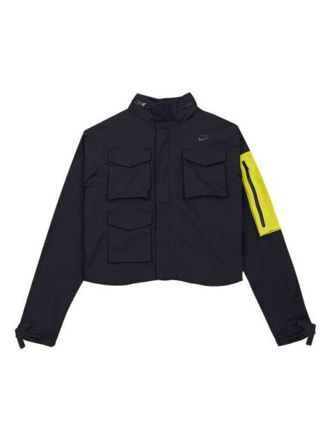 Nike (WMNS) Nike x Off-White Running Jacket 'Black/Yellow' BV8041-010