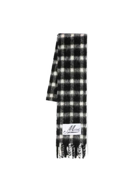 Marni check-print fringed scarf