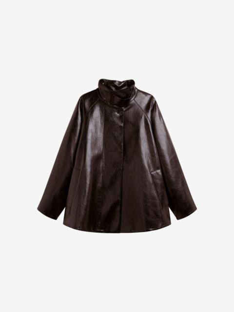 The Frankie Shop Dalaro Faux Leather Swing Jacket - Burgundy