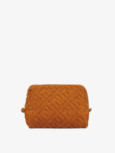 FENDI Brown terrycloth toiletry case