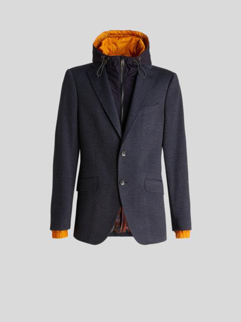 Etro JERSEY JACKET WITH MICRO GEOMETRIC PATTERNS AND DICKEY