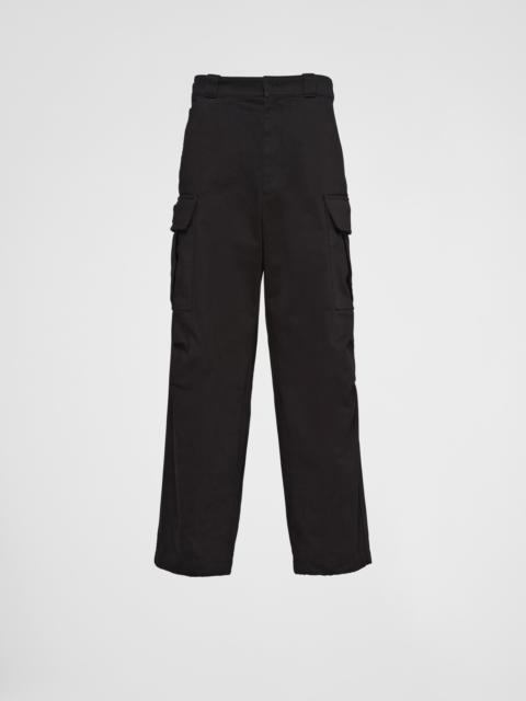 Cotton satin cargo pants