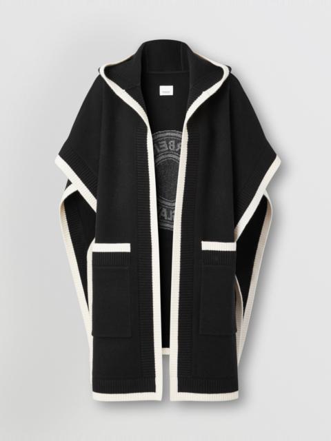 Burberry Logo Graphic Wool Cashmere Jacquard Hooded Cape